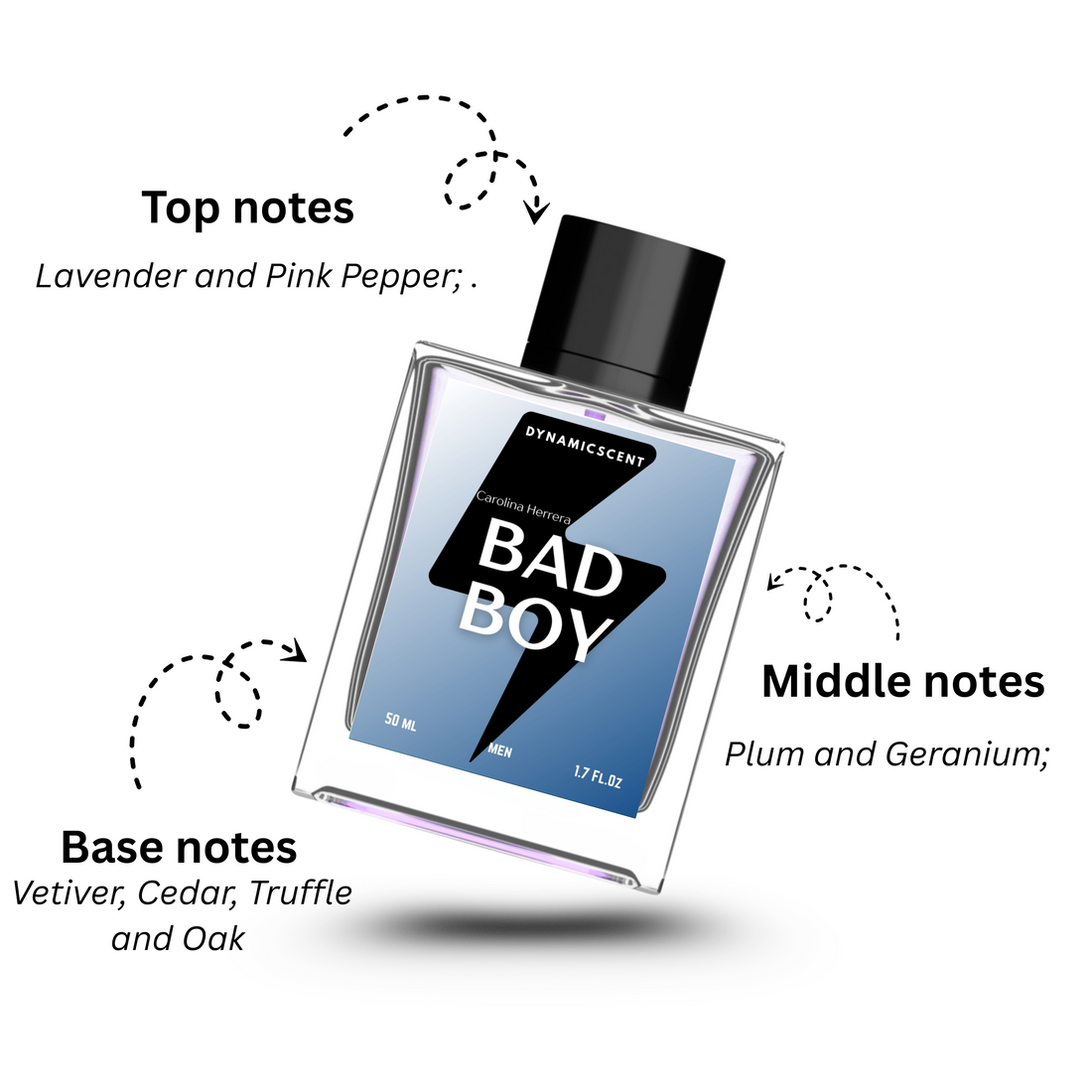 Carolinâ Herrerâ Bad Boy Eau de Toilette by Dynamic Scent – 50ml (Men)