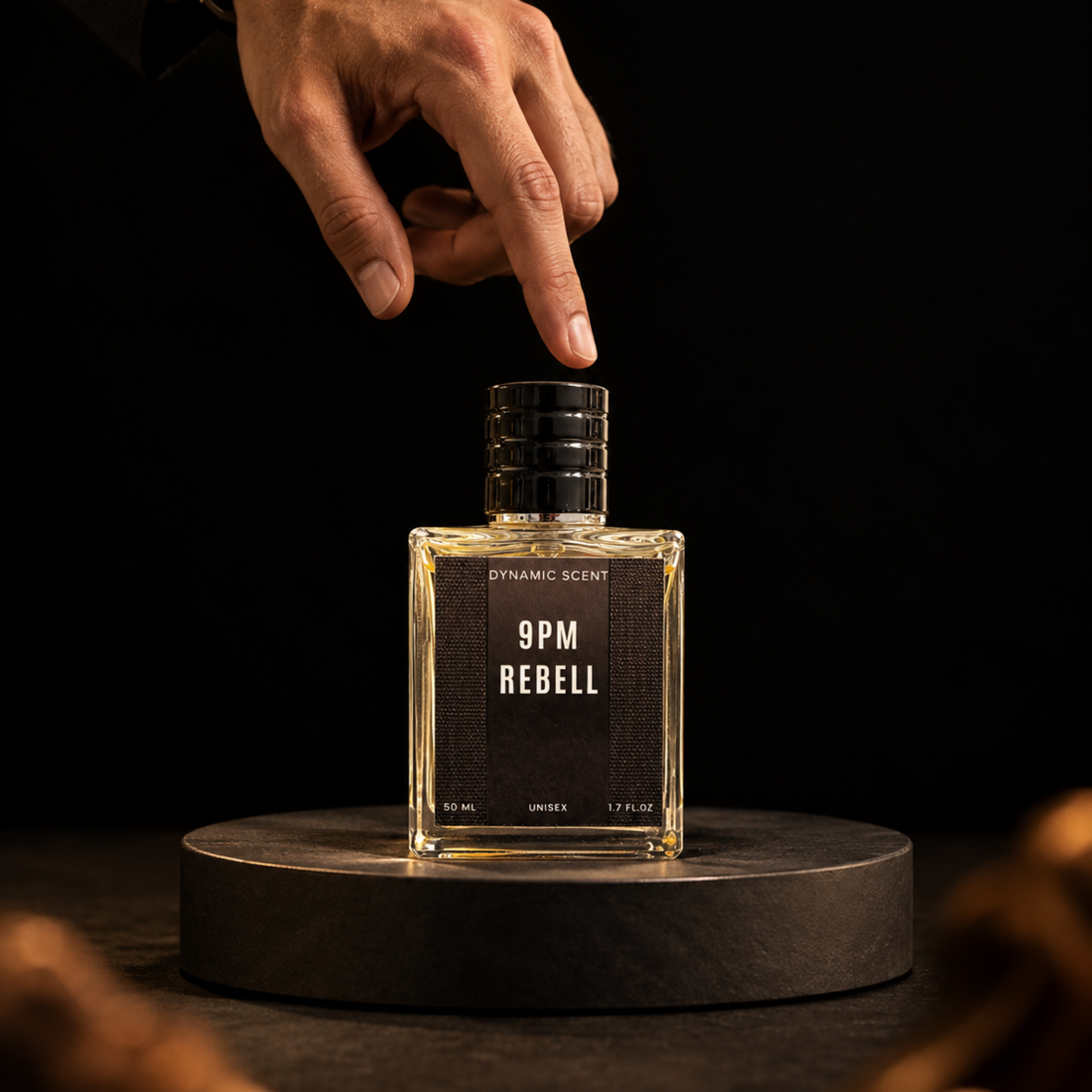 9pm rebell, dynamic scent, unisex perfume, perfume for men, perfume for women, 50ml perfume, fruity perfume, woody perfume, vanilla perfume, caramel perfume, musk perfume, premium perfume, evening perfume