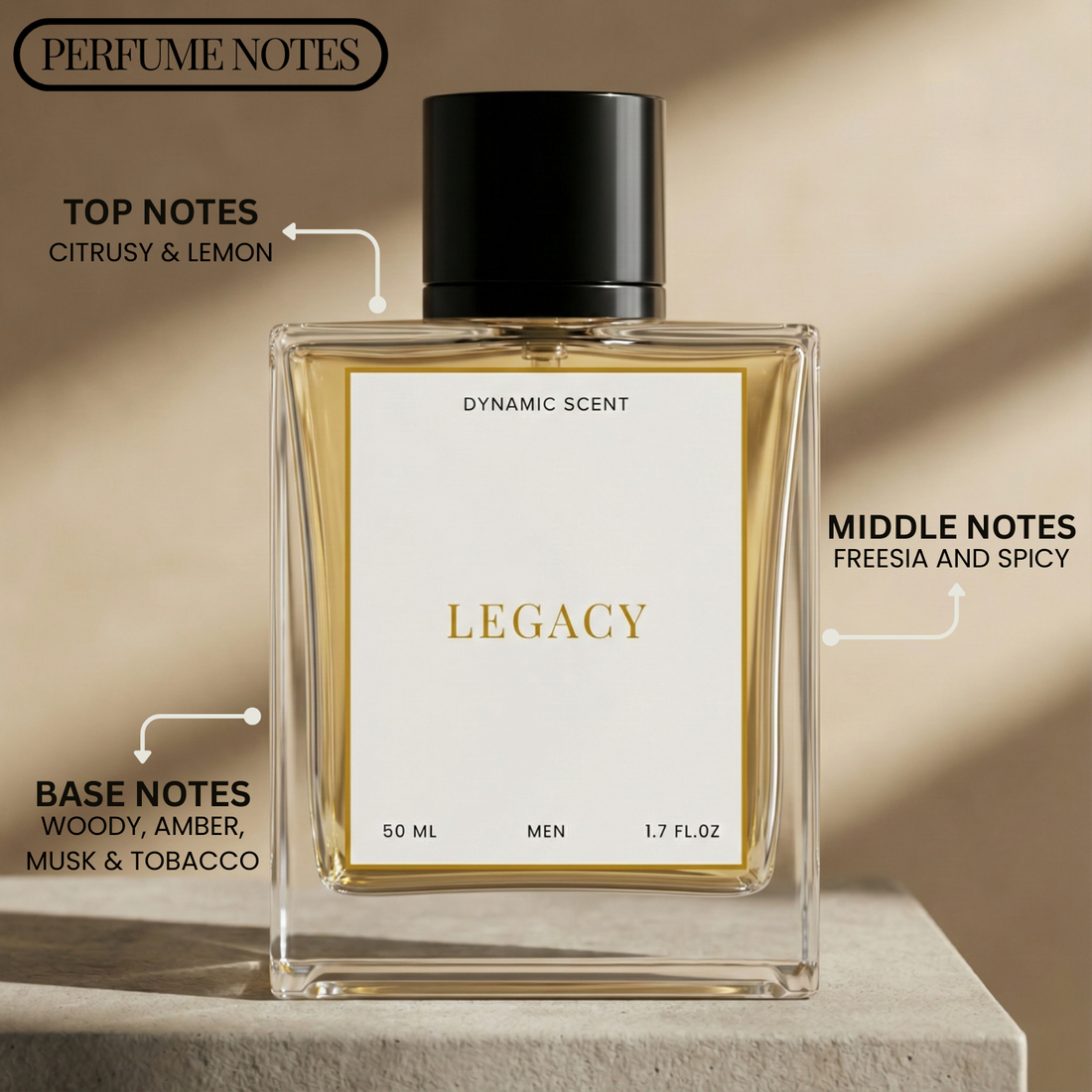Dynamic Scent Legacy Men’s Perfume – Long Lasting, High-Quality Luxury Eau de Parfum for Stylish & Sophisticated Men – 50ml
