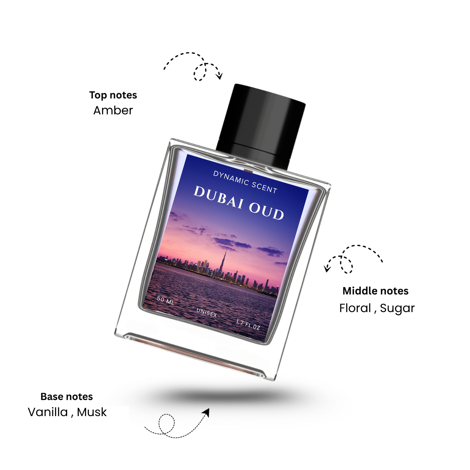 dubai oud, dynamic scent, oud perfume, unisex perfume, 50ml perfume, amber perfume, vanilla perfume, musk perfume, floral perfume, sweet perfume, premium perfume, perfume for men, perfume for women