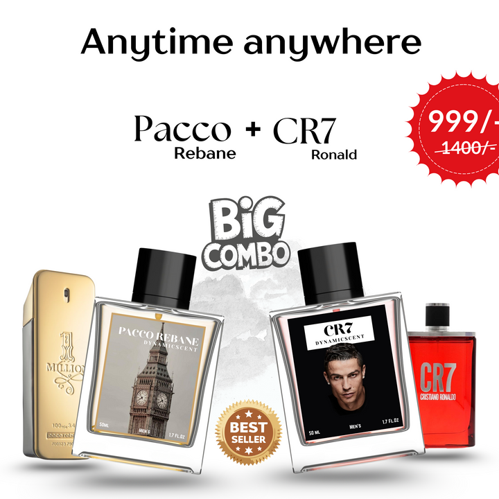 Pacco Rabane + CR7 Perfume Combo for Men – 50ml x 2 (Best Seller)
